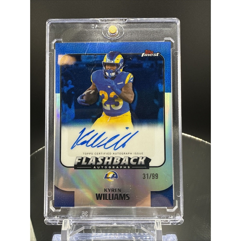 2025 Topps Finest Kyren Williams Flashback Auto Blue Refractor /99 FBA-KW Rams